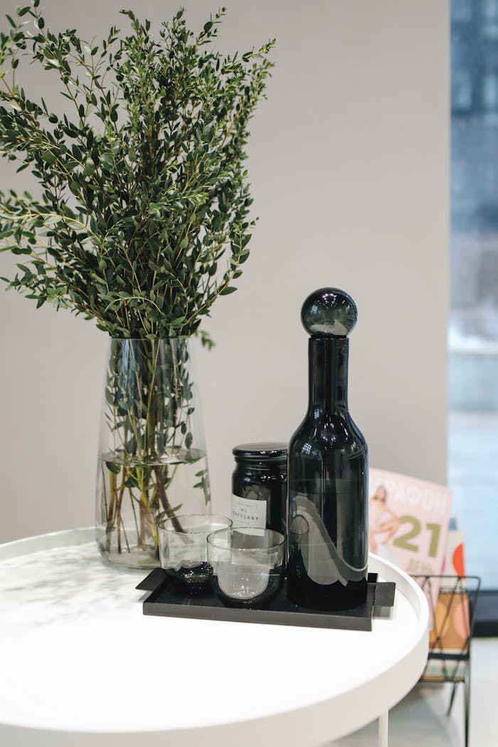 Glass Bottle on Table